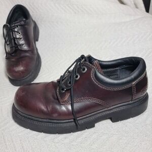 VTG Y2K Skechers 6790 Chunky Platform Oxford Shoes Burgundy Leather Men Sz‎ 10
